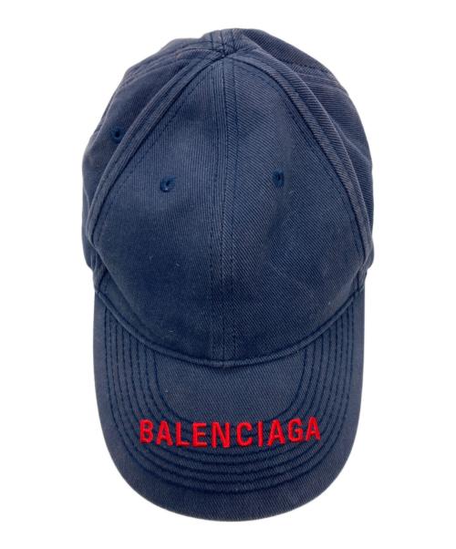BALENCIAGA（バレンシアガ）BALENCIAGA (バレンシアガ) ロゴ刺繍キャップ ネイビー サイズ:Lの古着・服飾アイテム