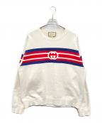 GUCCIグッチ）の古着「インターロッキングG プリント スウェット」｜ホワイト