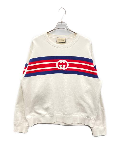 GUCCI（グッチ）GUCCI (グッチ) インターロッキングG プリント スウェット ホワイト サイズ:Lの古着・服飾アイテム