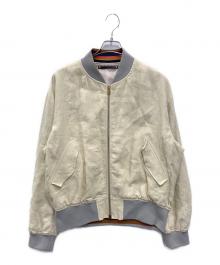 PAUL SMITH（ポールスミス）の古着「"Sunflower" プリント リネンブルゾン」｜ベージュ