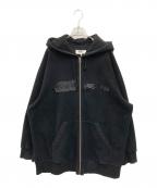 MM6 Maison Margielaエムエムシックスメゾンマルジェラ）の古着「HOODIE SWEATSHIRT IN BLACK」｜ブラック