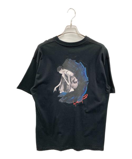 YOHJI YAMAMOTO（ヨウジヤマモト）YOHJI YAMAMOTO (ヨウジヤマモト) New Era (ニューエラ) BACK PRINT TEE ブラック サイズ:XXLの古着・服飾アイテム