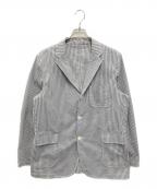 BEAMS PLUSビームスプラス）の古着「3B Shirt Jacket COOLMAX (R) Seersucker」｜ホワイト×ネイビー