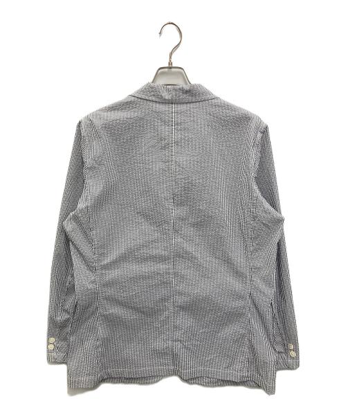 BEAMS PLUS（ビームスプラス）BEAMS PLUS (ビームスプラス) 3B Shirt Jacket COOLMAX (R) Seersucker ホワイト×ネイビー サイズ:XLの古着・服飾アイテム