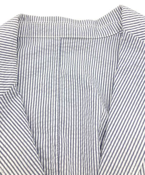 BEAMS PLUS（ビームスプラス）BEAMS PLUS (ビームスプラス) 3B Shirt Jacket COOLMAX (R) Seersucker ホワイト×ネイビー サイズ:XLの古着・服飾アイテム