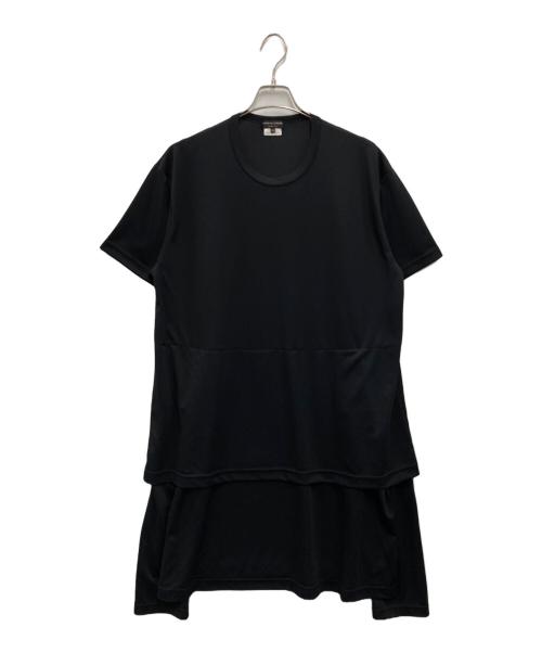 COMME des GARCONS HOMME PLUS（コムデギャルソンオムプリュス）COMME des GARCONS HOMME PLUS (コムデギャルソンオムプリュス) レイヤードロングTシャツ ブラック サイズ:XLの古着・服飾アイテム