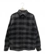 Palm Angelsパーム エンジェルス）の古着「バックロゴプリントチェックネルシャツ」｜グレー