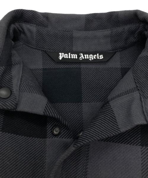 Palm Angels（パーム エンジェルス）Palm Angels (パーム エンジェルス) バックロゴプリントチェックネルシャツ グレー サイズ:Mの古着・服飾アイテム