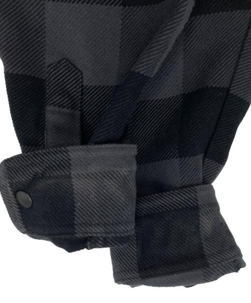 Palm Angels（パーム エンジェルス）Palm Angels (パーム エンジェルス) バックロゴプリントチェックネルシャツ グレー サイズ:Mの古着・服飾アイテム