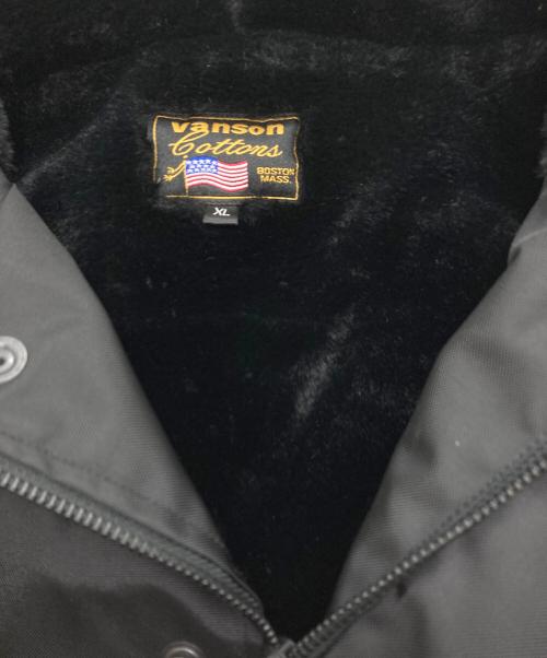 VANSON（バンソン）VANSON (バンソン) ボーダーコーチジャケット ホワイト×ブラック サイズ:ＸＬの古着・服飾アイテム