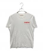MARNIマルニ）の古着「パッチワーク ロゴTシャツ」｜ホワイト