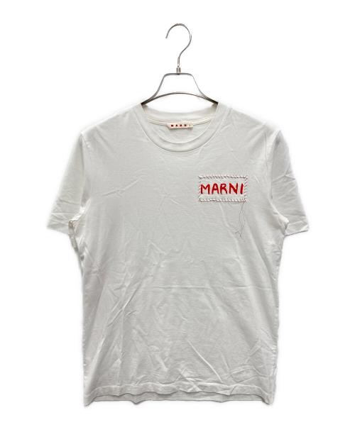 MARNI（マルニ）MARNI (マルニ) パッチワーク ロゴTシャツ ホワイト サイズ:Mの古着・服飾アイテム