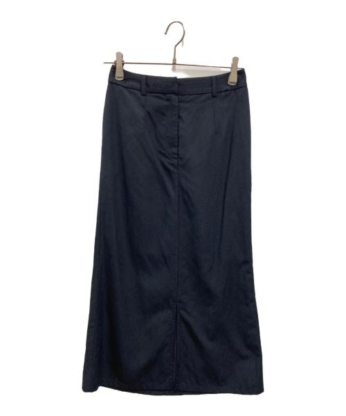 BLACK by moussy（ブラックバイマウジー）BLACK by moussy (ブラックバイマウジー) center slit flare skirt ネイビー サイズ:SIZE 0の古着・服飾アイテム