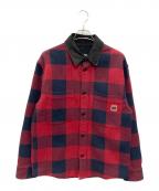 DIESELディーゼル）の古着「チェックシャツジャケット」｜レッド×ブラック