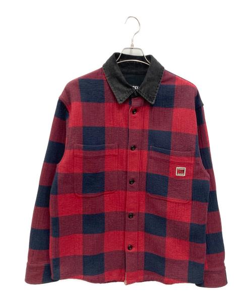 DIESEL（ディーゼル）DIESEL (ディーゼル) チェックシャツジャケット レッド×ブラック サイズ:Mの古着・服飾アイテム