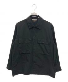 BLURHMS（ブラームス）の古着「シャンブレー ミリタリー シャツ」｜ブラック