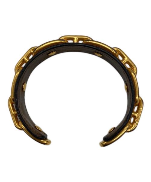 HERMES（エルメス）HERMES (エルメス) シェーヌダンクルレザーバングル ベージュ サイズ:15.5cmの古着・服飾アイテム