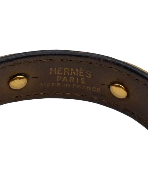 HERMES（エルメス）HERMES (エルメス) シェーヌダンクルレザーバングル ベージュ サイズ:15.5cmの古着・服飾アイテム