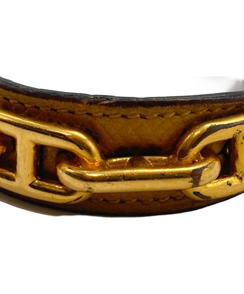 HERMES（エルメス）HERMES (エルメス) シェーヌダンクルレザーバングル ベージュ サイズ:15.5cmの古着・服飾アイテム