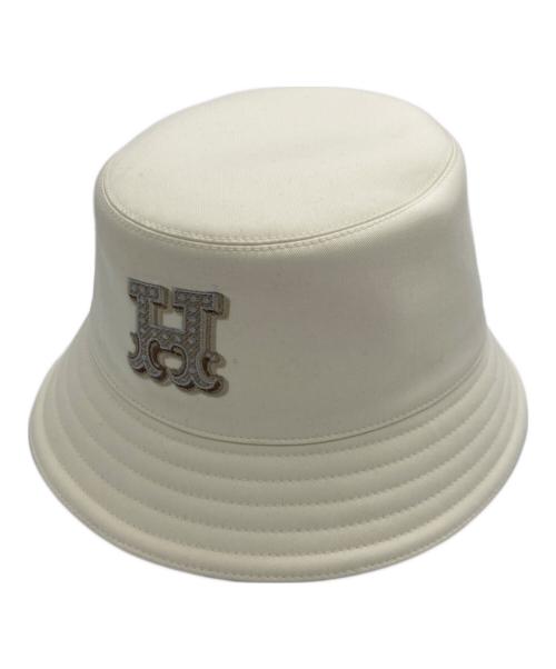HERMES（エルメス）HERMES (エルメス) ハット /ハーパー・Hエレクトリック ブラン・ロータス（アイボリー）の古着・服飾アイテム