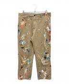 COMME des GARCONS HOMMEコムデギャルソン オム）の古着「ペンキ加工パンツ」｜ベージュ