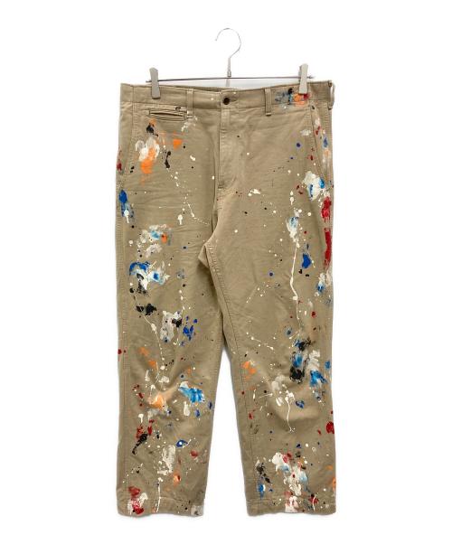 COMME des GARCONS HOMME（コムデギャルソン オム）COMME des GARCONS HOMME (コムデギャルソン オム) ペンキ加工パンツ ベージュ サイズ:Lの古着・服飾アイテム