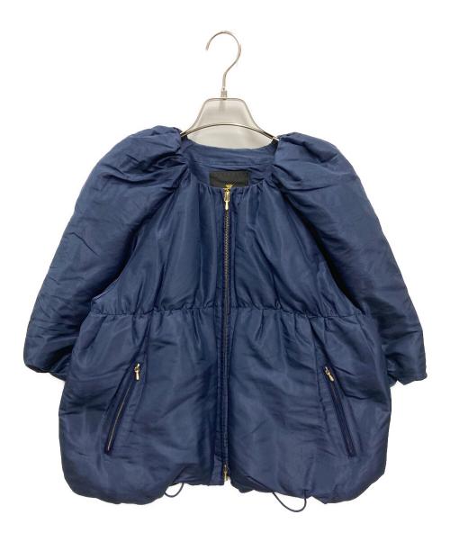 DRAWER（ドゥロワー）Drawer (ドゥロワー) シルクダウンジャケット ネイビー サイズ:38の古着・服飾アイテム