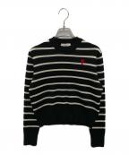 AMI Alexandre Mattiussiアミアレクサンドルマテュッシ）の古着「ADC STRIPED SWEATER」｜ブラック