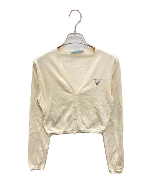 PRADA（プラダ）PRADA (プラダ) シルクブレンドカーディガン アイボリー サイズ:36の古着・服飾アイテム