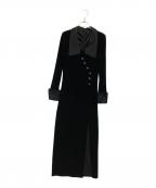 ANDREA&COアンドレアアンドコー）の古着「ベロアレイヤード風ワンピース」｜ブラック