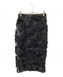 JOURNAL STANDARD×TOLIGHT（ジャーナルスタンダード×トライト）の古着「フラワーモチーフラップスカート」｜ブラック