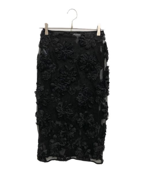 JOURNAL STANDARD（ジャーナルスタンダード）JOURNAL STANDARD (ジャーナルスタンダード) TOLIGHT (トライト) フラワーモチーフラップスカート ブラック サイズ:FREEの古着・服飾アイテム