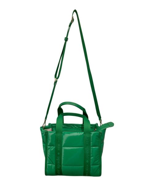 Kate Spade（ケイトスペード）Kate Spade (ケイトスペード) キップ パフィー スモール トート グリーンの古着・服飾アイテム