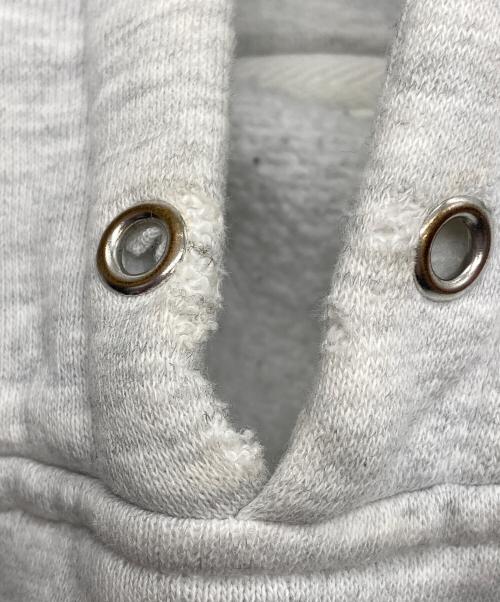 stussy（ステューシー）stussy (ステューシー) ロゴプルオーバーパーカー グレー×ブラウン サイズ:Mの古着・服飾アイテム