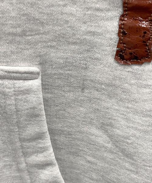 stussy（ステューシー）stussy (ステューシー) ロゴプルオーバーパーカー グレー×ブラウン サイズ:Mの古着・服飾アイテム