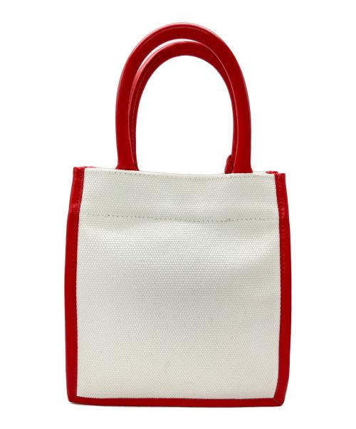 DIESEL（ディーゼル）DIESEL (ディーゼル) キャンバスショルダーバッグ ホワイト×レッドの古着・服飾アイテム