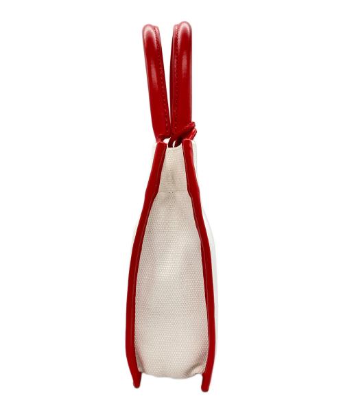 DIESEL（ディーゼル）DIESEL (ディーゼル) キャンバスショルダーバッグ ホワイト×レッドの古着・服飾アイテム