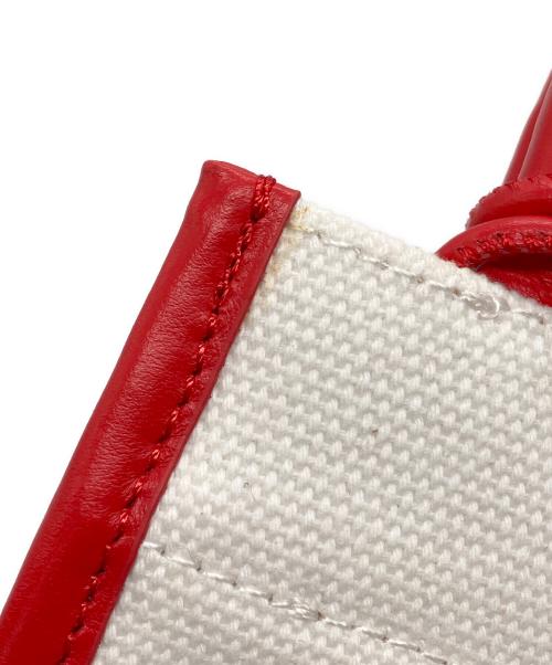 DIESEL（ディーゼル）DIESEL (ディーゼル) キャンバスショルダーバッグ ホワイト×レッドの古着・服飾アイテム