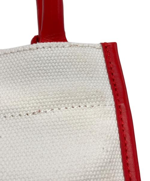 DIESEL（ディーゼル）DIESEL (ディーゼル) キャンバスショルダーバッグ ホワイト×レッドの古着・服飾アイテム