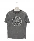 HARLEY-DAVIDSONハーレーダビッドソン）の古着「【古着】スカルプリントTシャツ」｜グレー
