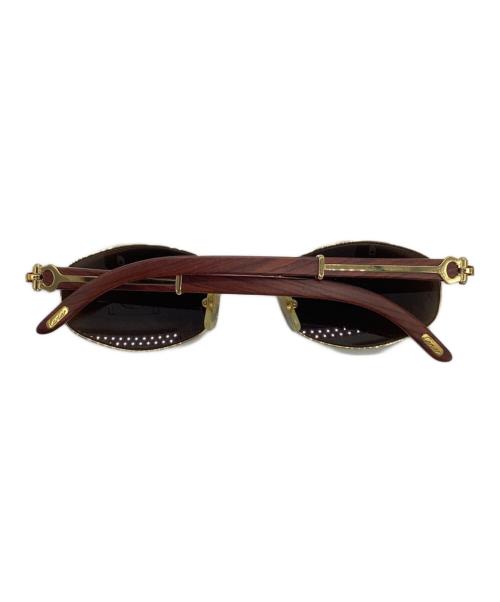Cartier（カルティエ）Cartier (カルティエ) ウッドテンプル サングラス ブラウン サイズ:53□21の古着・服飾アイテム