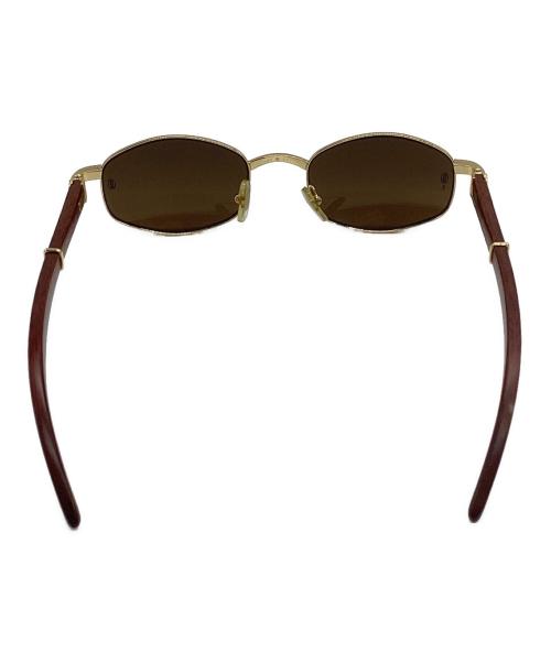 Cartier（カルティエ）Cartier (カルティエ) ウッドテンプル サングラス ブラウン サイズ:53□21の古着・服飾アイテム