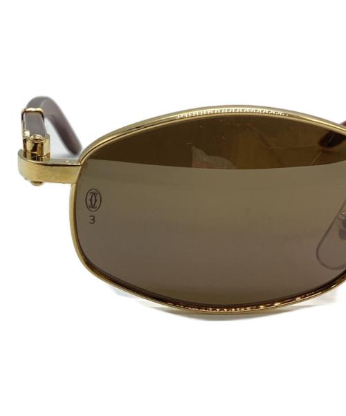 Cartier（カルティエ）Cartier (カルティエ) ウッドテンプル サングラス ブラウン サイズ:53□21の古着・服飾アイテム