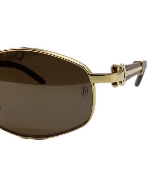 Cartier（カルティエ）Cartier (カルティエ) ウッドテンプル サングラス ブラウン サイズ:53□21の古着・服飾アイテム