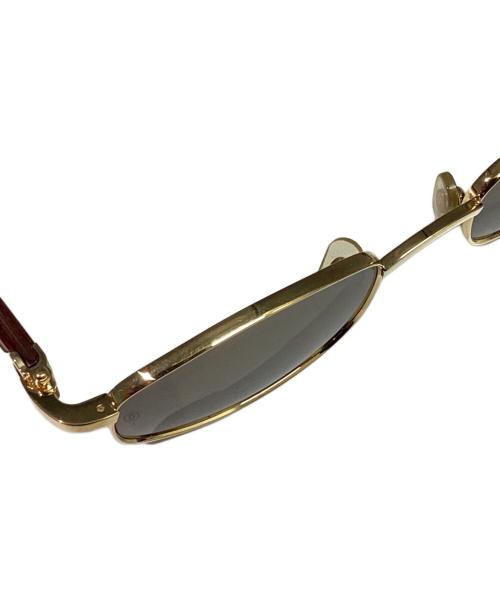 Cartier（カルティエ）Cartier (カルティエ) ウッドテンプル サングラス ブラウン サイズ:53□21の古着・服飾アイテム