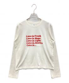 Ron Herman（ロンハーマン）の古着「ラブ イズ プリント ロングスリーブティー」｜ホワイト×レッド