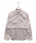 Ron Hermanロンハーマン）の古着「レイヤード ストライプ シャツ」｜ピンク×ネイビー