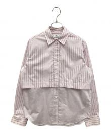 Ron Herman（ロンハーマン）の古着「レイヤード ストライプ シャツ」｜ピンク×ネイビー