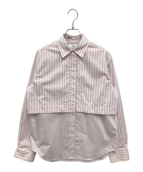 Ron Herman（ロンハーマン）Ron Herman (ロンハーマン) レイヤード ストライプ シャツ ピンク×ネイビー サイズ:XS 未使用品の古着・服飾アイテム