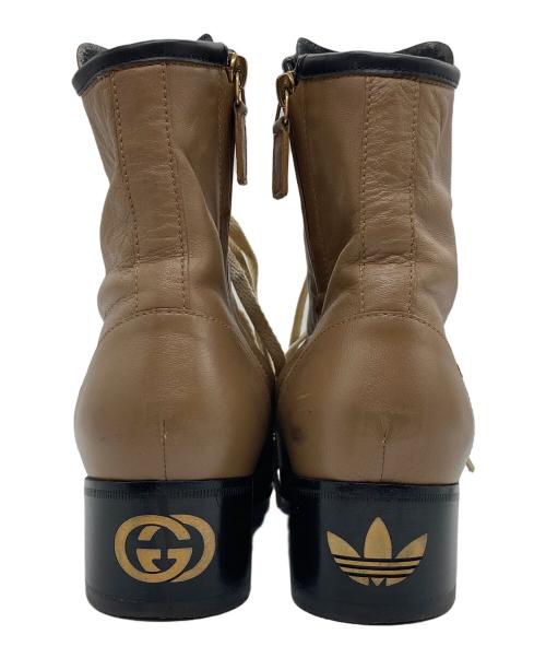 GUCCI（グッチ）GUCCI (グッチ) adidas (アディダス) レースアップブーツ ブラウン サイズ:6の古着・服飾アイテム